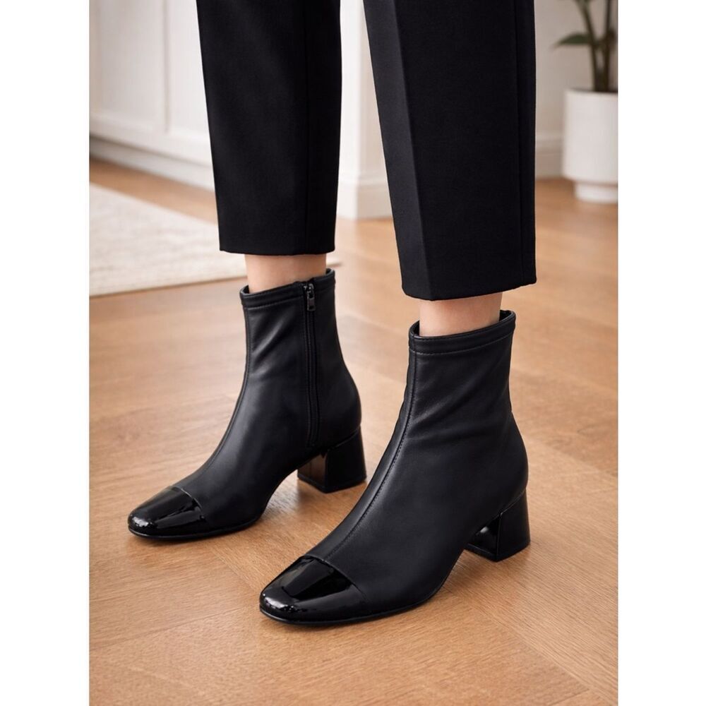 NEW! Call It Spring Women's Maudee Cap Toe Booties Vegan Leather
